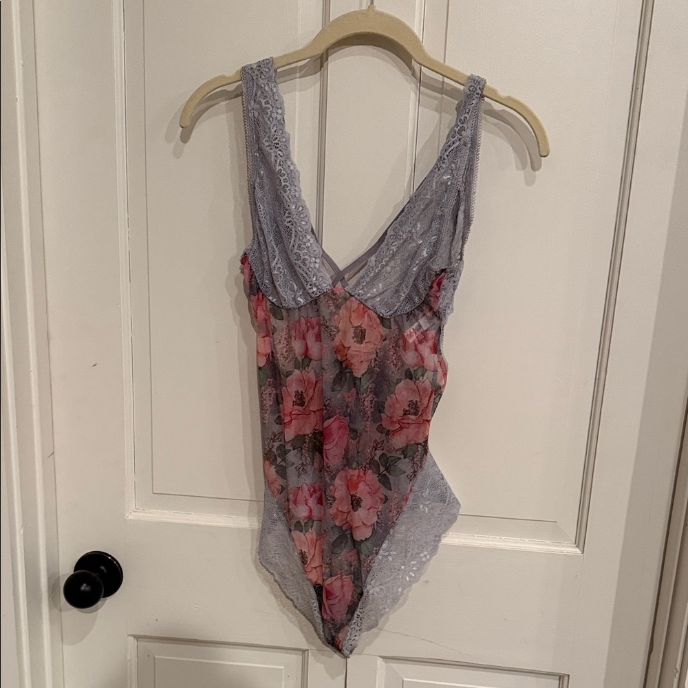 Floral Lace Women's Pajama Bodysuit